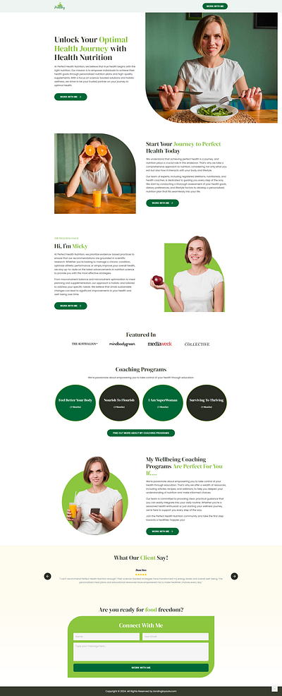 Perfect Health Nutrition Lead Generation Landing Page landing page lead generation template wordpress