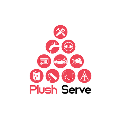 Plush Serve Logo Designs brandidentity branding business creative design graphic design illustration logo ui vector