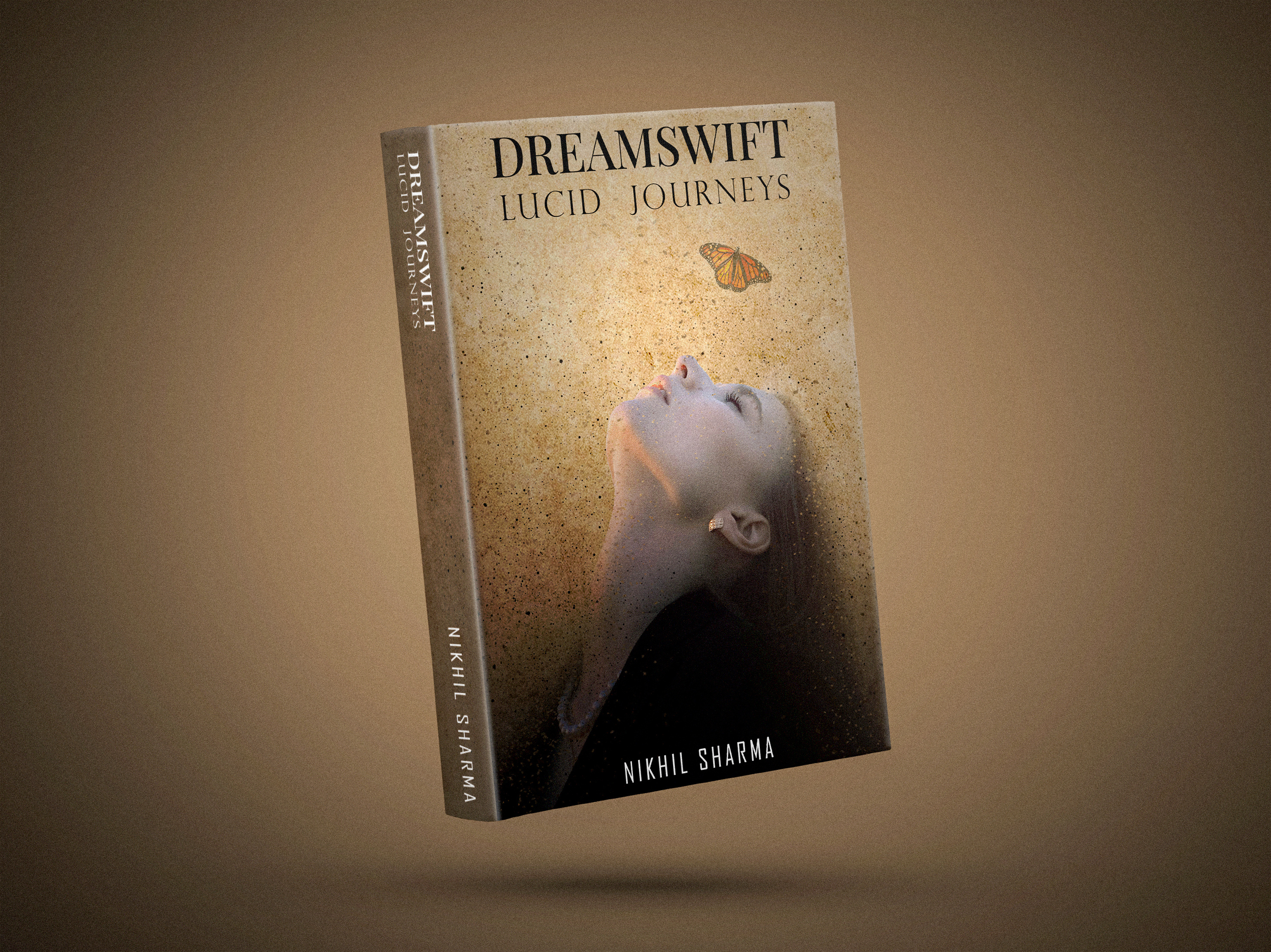 Book Cover Design back book butterfly cover cover design dreams front girl graphic design hard cover photo manipulation photoshop side sleep spline