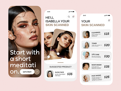 Skincare Beauty App Design Mobile App animation app app design app interaction beauty design ecommerce interaction makeup mobile mobile animation mobile app mobile app design mobile interaction salon spa store ui ux wellness