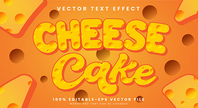 Cheese Cake 3d editable text style Template dinner