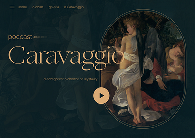 Caravaggio landing page & presentation branding graphic design podcast style ui ux visual visual identity