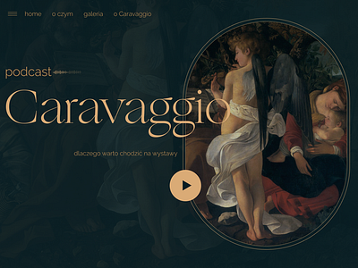 Caravaggio landing page & presentation branding graphic design podcast style ui ux visual visual identity