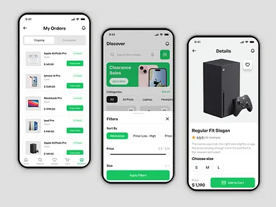 EloctroEase - Ecommerce Mobile App app card card page ecommerce ecommerce app ecommerce mobile home mobile mobile app online store product page shop store ui ux