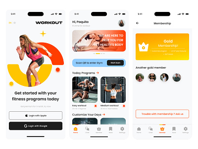 Workout Mobile App app design graphic design ui