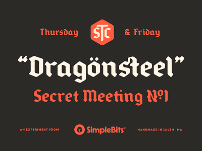 Secret Meeting #1 blacketter font type typedesign