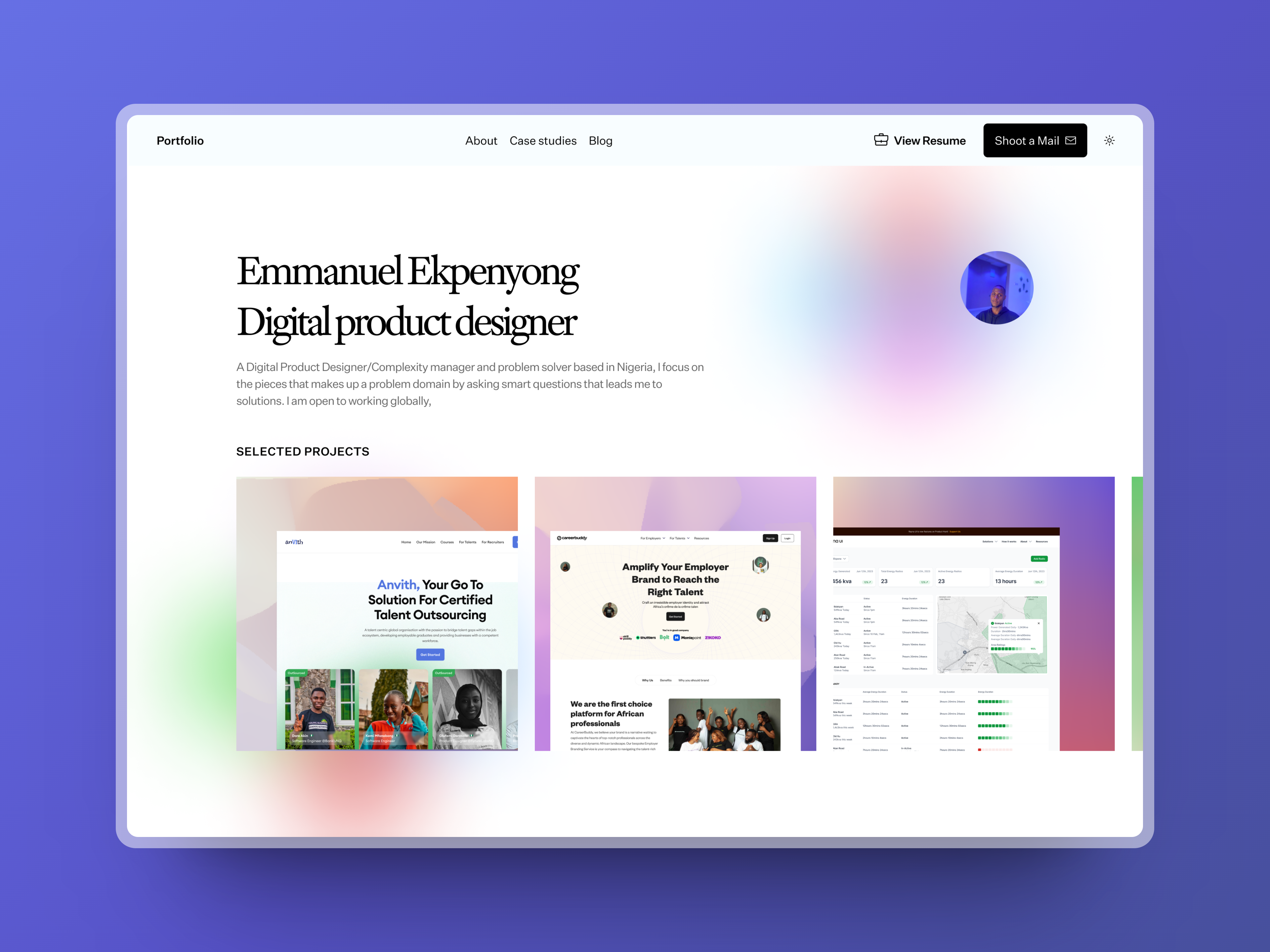 Portfolio Hero Section casestudy design hero hero section portfolio product design ui