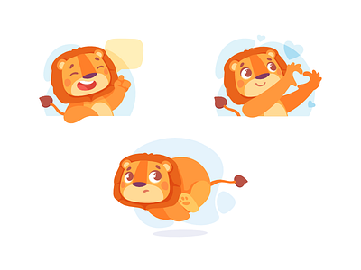 Character character design flat illustration lion