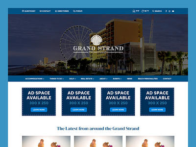 The Grand Strand // Web Design accommodation beach grand hotel lifestyle myrtle travel web design