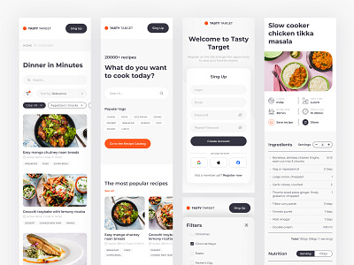 Mobile recipe catalog cooking website cooking food mobile design recipe catalog webdesign website