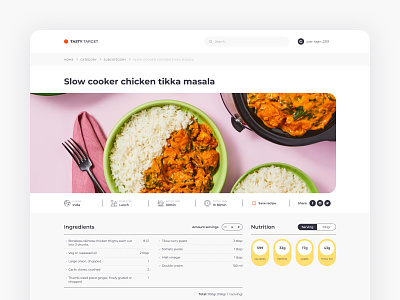 Product card recipe cooking cooking design food product card recipe ui webdesign website