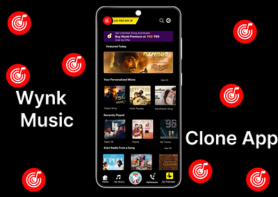 Wynk Music Application Model Page [ Clone Page] app application clone figma music music player prototype ui ui ux ux wynk music