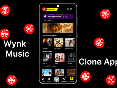 Wynk Music Application Model Page [ Clone Page] app application clone figma music music player prototype ui ui ux ux wynk music