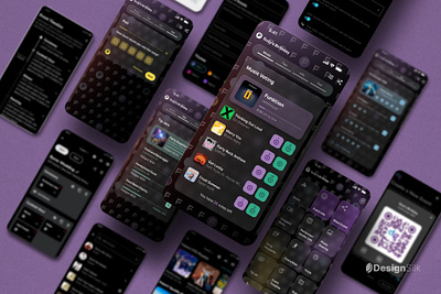 Event Mobile App UI/UX dark mode event app frosted glass glass morphism mobile app ui uiux design ux