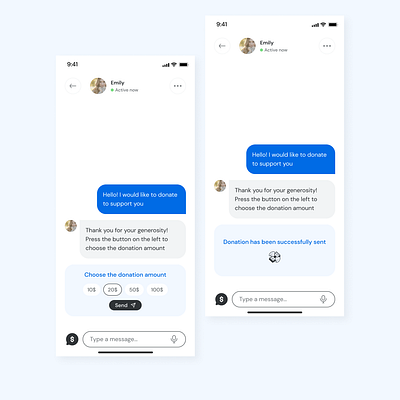 Chat with donation chat bot iphone app mobile chat