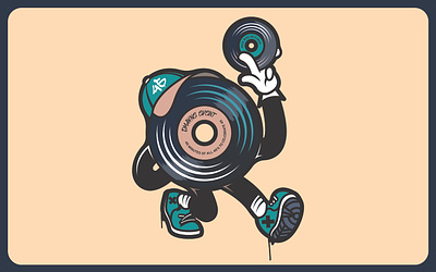 45's 45s character design hiphip illustrator mascot rap vector illustration vinyl