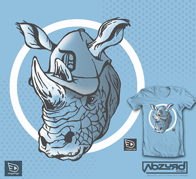 Team Abzurd - rhino abzurd chipdavid dogwings drawing illustration rhino t shirt