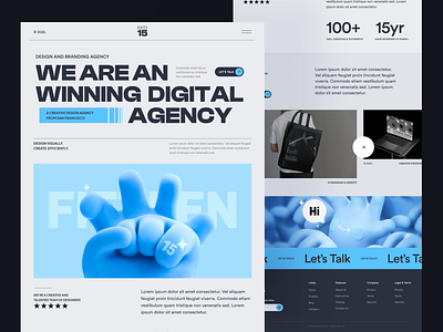 Modern Agency Website Design agency blue digital agency figma