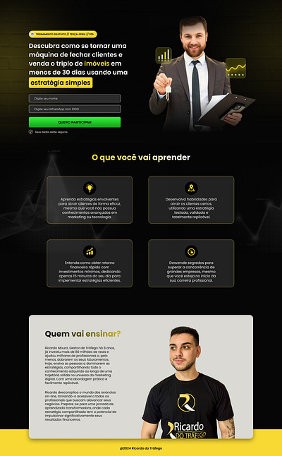 Ricardo do Tráfego - Landing Page design figma ui design uiux user interface web design