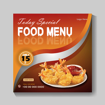 Food Social Media Post Template Design business card facebook cover design flyer design flyer menu food design menu design rollup banner design social media post