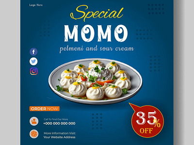 Food Social Media Post Template Design business card facebook cover design flyer menu flyer templater food design menu design rollup banner desigfn social media post