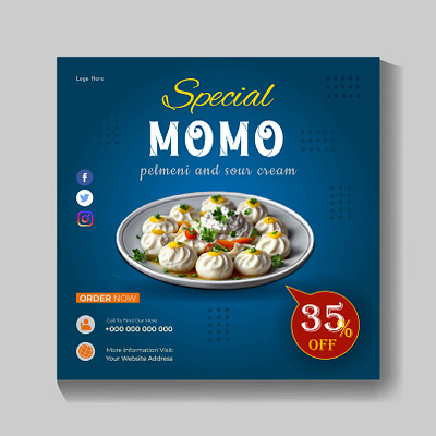 Food Social Media Post Template Design business card facebook cover design flyer menu flyer templater food design menu design rollup banner desigfn social media post