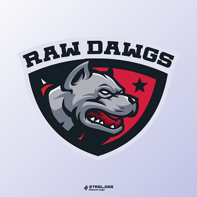 RAW DAWGS pitbull logo concept branding design esport logo graphic design illustration logo masc mascot design mascot logo vector