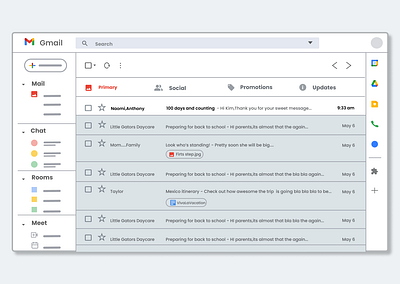 Exploring Gmail UI Design 💌 designpractice gmail learningbyexample ui