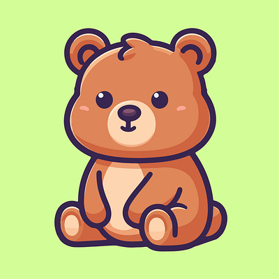 Cute bear sitting cartoon vector honey