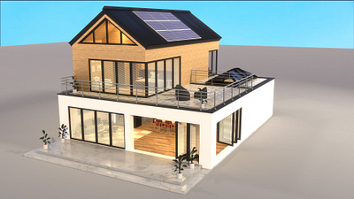 3D House Model 3d render 3ds max design
