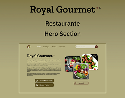 Royal Gourmet - Restaurante - Hero Section design dinner figma food hero section restaurant ui ui design user experience ux ux design uxui web web design website