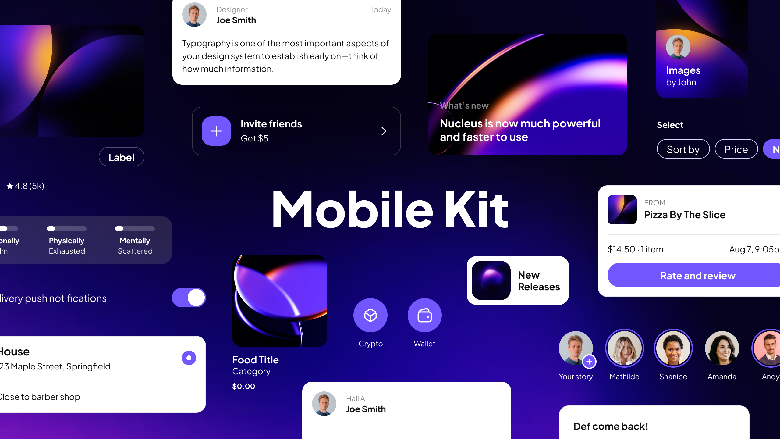 Example of Mobile kit for Nucleus UI