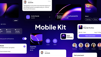 Mobile kit for Nucleus UI app component library design design system ios minimal mobile mobile app ui ui kit ux