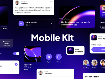 Mobile kit for Nucleus UI app component library design design system ios minimal mobile mobile app ui ui kit ux