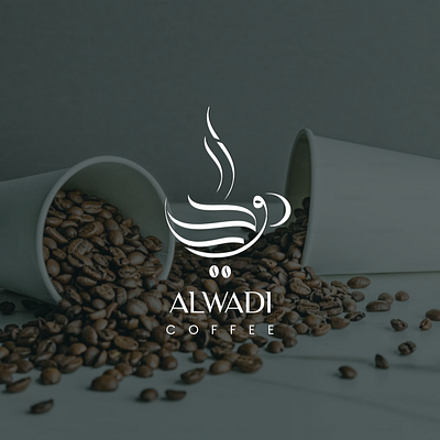 Arabic logo Alwadi Coffee وادي arabic calligraphy arabic calligraphy logo arabic logo arabic logo design arabic typography logo calligraphy minimal arabic logo modern arabic logo