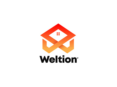 Weltion construction logo creative logo design gradient logo logo logo design logo designer logo maker modern modern logo real estate rental trendy logo ui w construction logo w home logo w house logo w letter w logo web