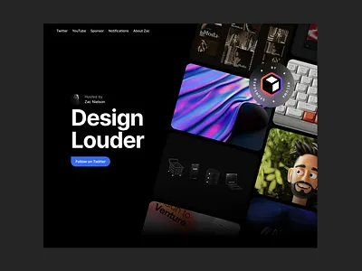 DesignLouder.tv Website animated website branding dark mode design figma framer interface interview landing page minimal podcast portfolio relume typography ui ux web design website youtube