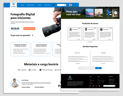 Landing Page de Curso Online course design digital photography figma hero section landing page ui ui design uiux user experience ux ux design web web design web site