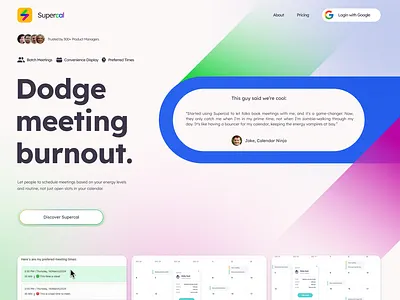 Supercal Landing Page landing page saas ui website