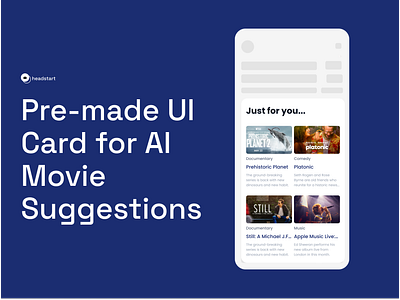 UI Card for AI Movie Recommendations ai app design figma generative ai mobile app ui ui card ui design ui kit uiux ux ux design