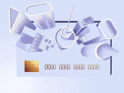 Bank Card bank card design finance illustration logo perspective procreate