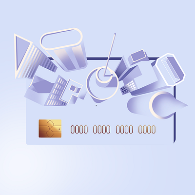 Bank Card bank card design finance illustration logo perspective procreate