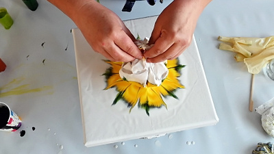 Paper Napkin Magic ~ Reverse Flower Dip Acrylic Pouring Techniqu acrylic acrylic paint art branding design flower illustration paintings pouring tutorial ui
