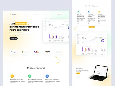 Landing page UI UX promotional landing page saas landing page ui design webflow landing page website ui ux