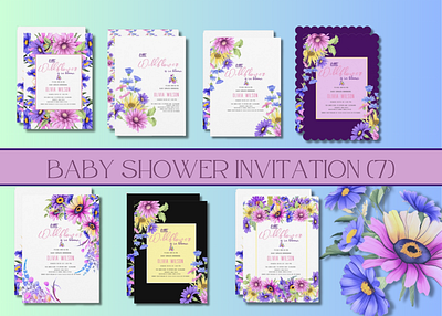 Wildflower baby shower baby shower cute design florals graphic design invitation watercolor flowers wildflower
