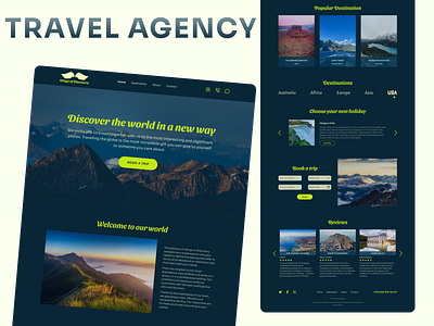 WINGS OF DISCOVERY | TRAVEL AGENCY | LANDING PAGE design landing page travel agency ui ux uxui design