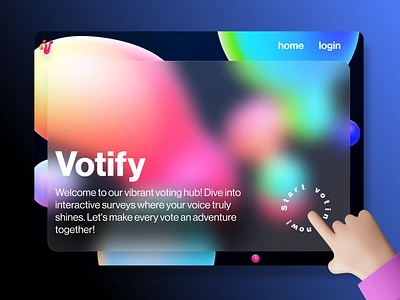 - How can you make voting more engaging? - Votify UI/UX black blue cyan glassmorphism green logo orange pink ui ux vector web