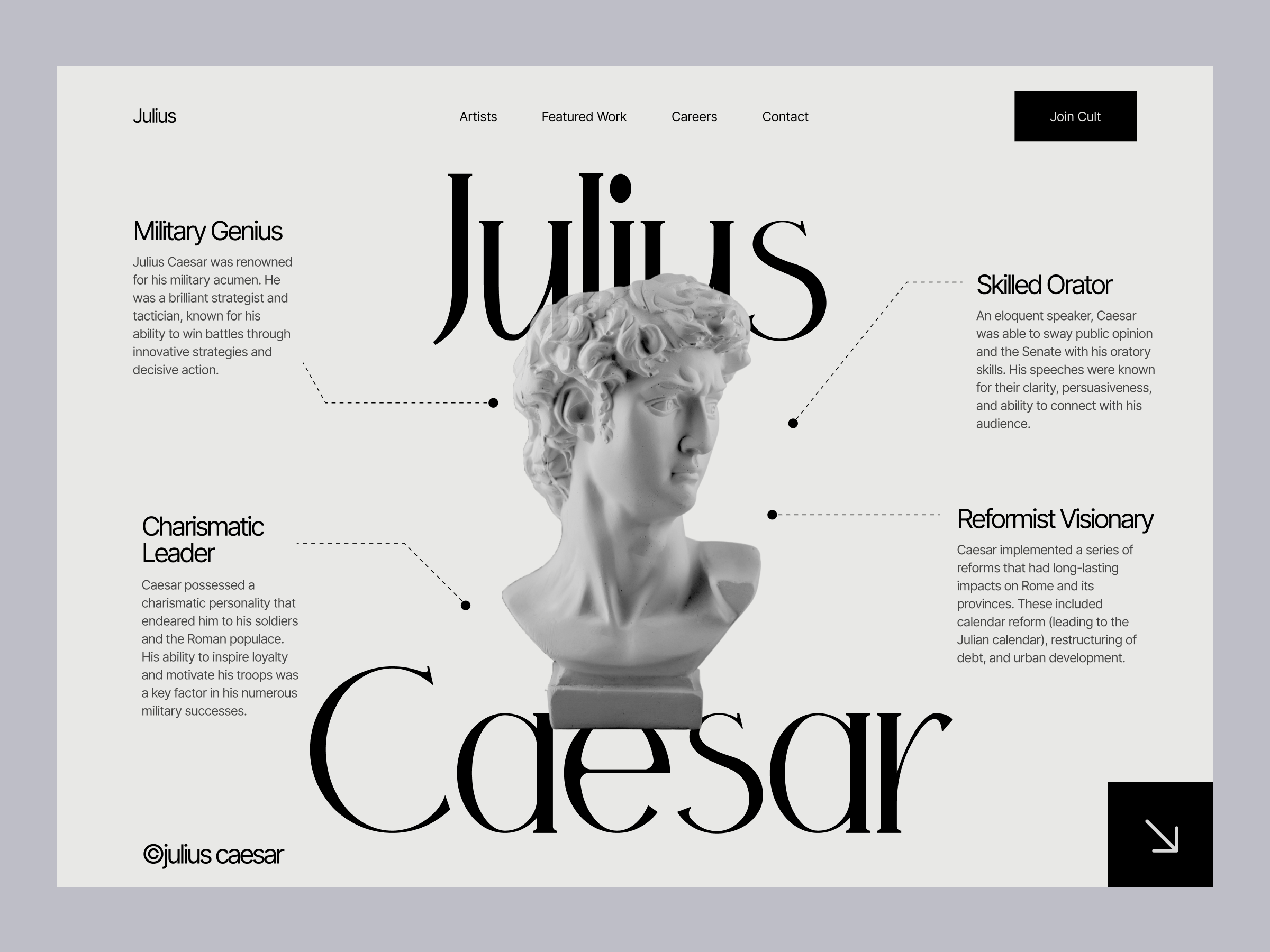 Greek Landing Page Animation - Julius Caesar animation gothic greek hero animation landing page loading animation ui
