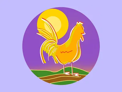 Chicken and Egg color illustration procreate