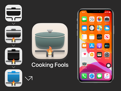 Skeuomorphic iOS App Icon - Cooking School 100daysdesign app cooking graphic design icon ios mobile skeuomorphic